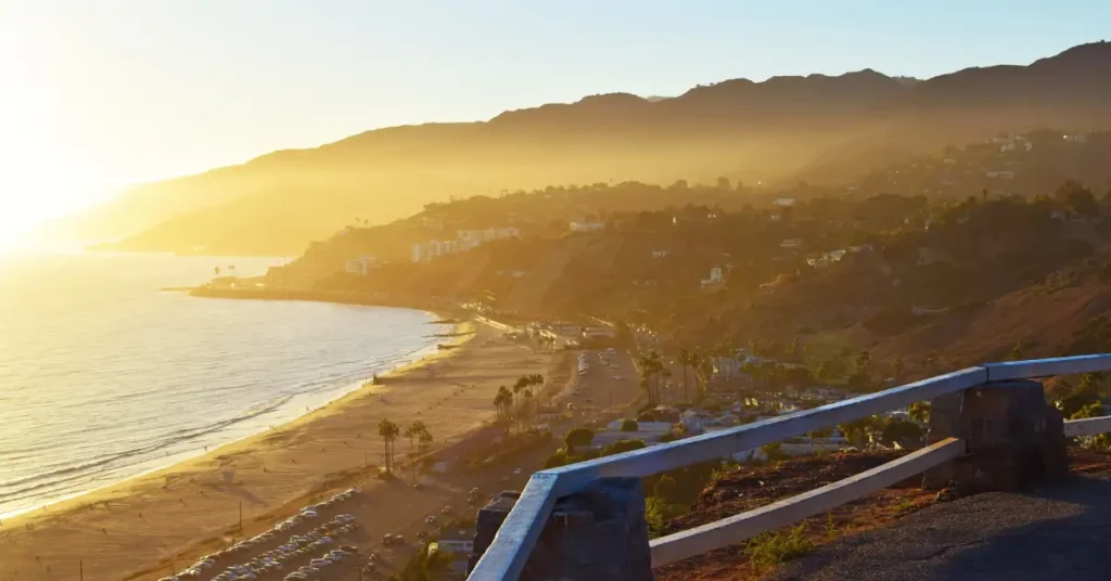 Arial view of Pacific Palisades, California before the fire in January 2025